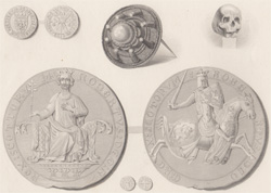 Seal, Coins, Brooch and Skull of King Robert Bruce